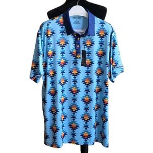 Pins & Aces Golf Polo Southwest Sunset Native Aztec Briarwood Corse Men Sz XXL
